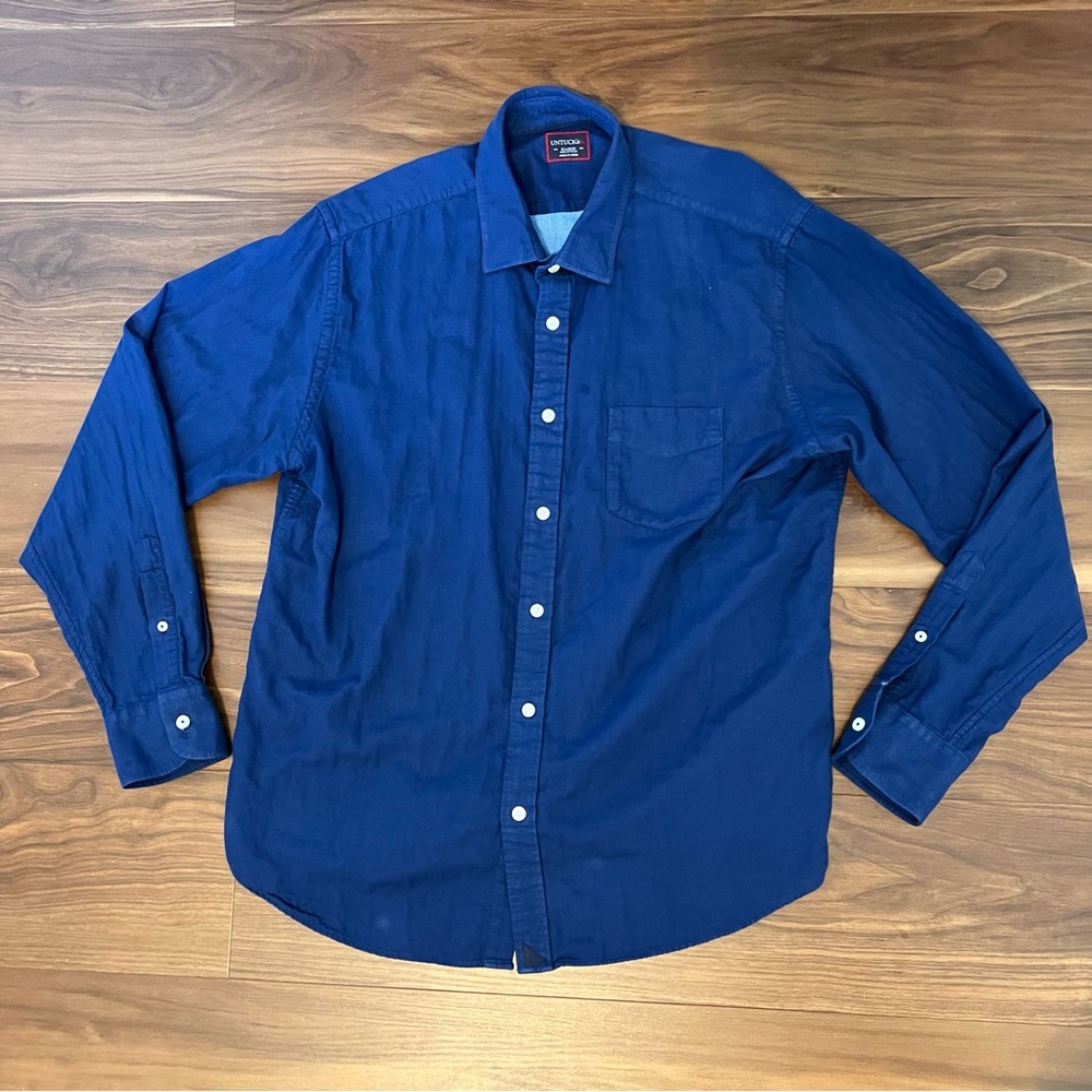 UNTUCKit men’s royal blue button down shirt XLarge